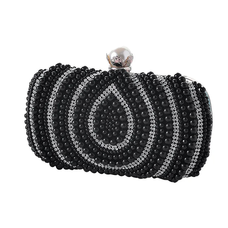 2025 Luxury pearls Bride Handbag Wallet Luxury Wedding Rhinestone Crystal Metal Chain Women's Party Chain Crossbody Bag