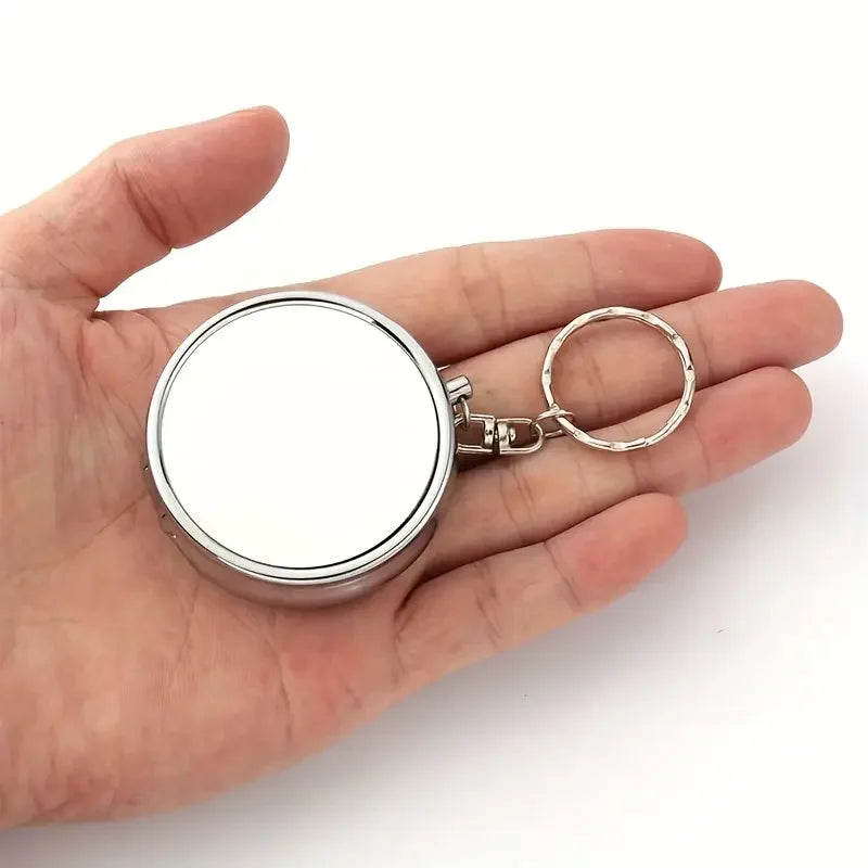 Personalised Custom Round Keychain, Personalised Photo Mini Portable Ashbox Keyring, Unique Father Gift
