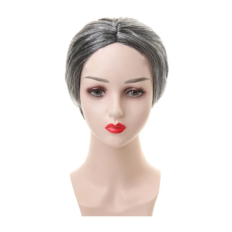 Granny Wig Cos Halloween Granny Curly Hair Charterer Stage Show Wig Cover Props