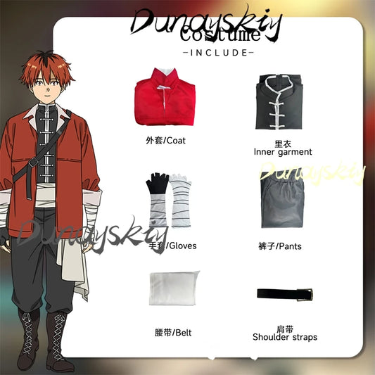 Anime Frieren Beyond Journey's End Stark Cosplay Wig Coat Pants Outfit Costumes Men Women Role Play Cosplay Customized
