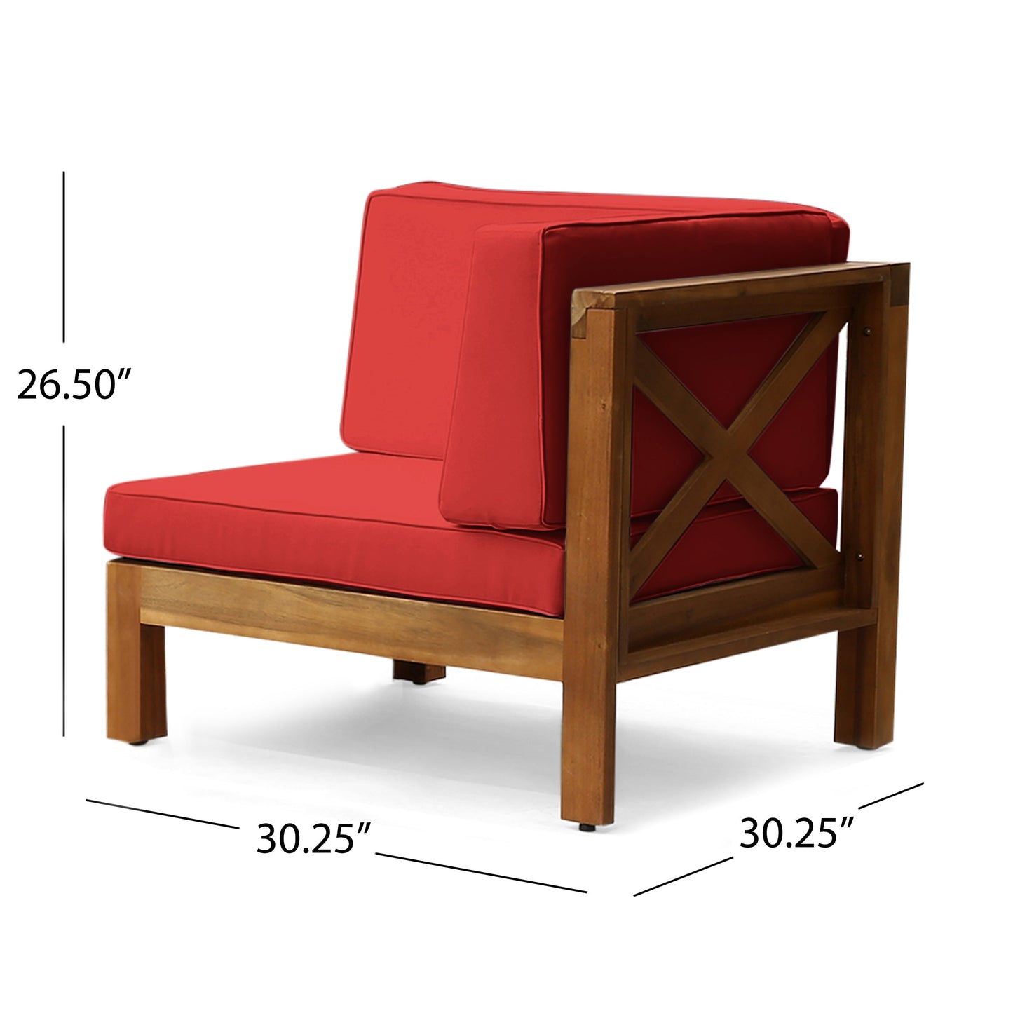 BRAVA X-BACK LOVESEAT ACACIA WOOD OUTDOOR WATER-RESISTANT SOFA