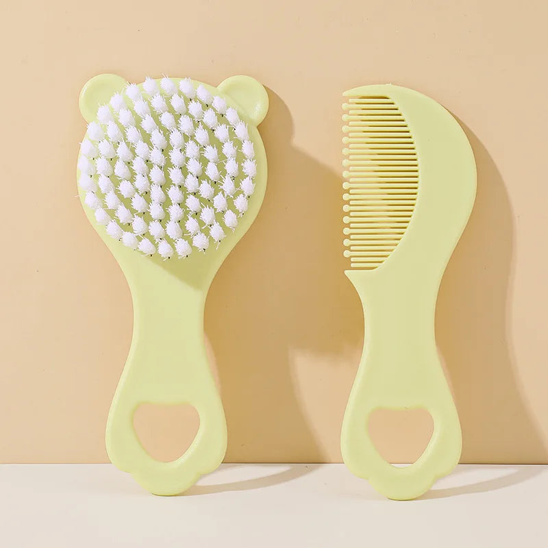 Baby Hair Brush and Comb Set Gentle Newborn Care Essential Mother Infant Bathing Supplies Nursing Accessories