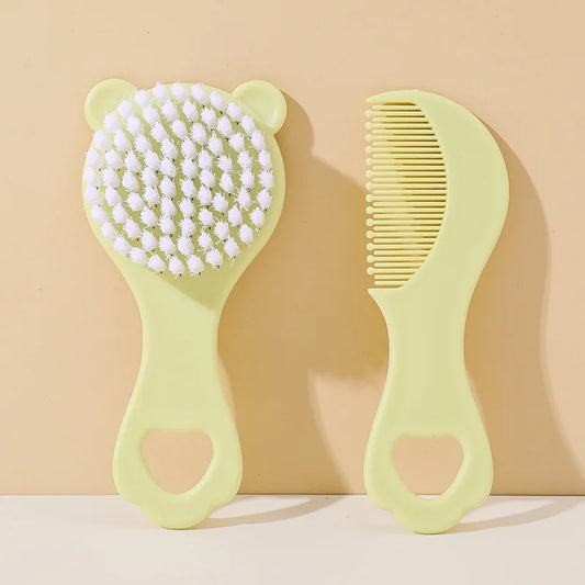 Baby Hair Brush and Comb Set Gentle Newborn Care Essential Mother Infant Bathing Supplies Nursing Accessories