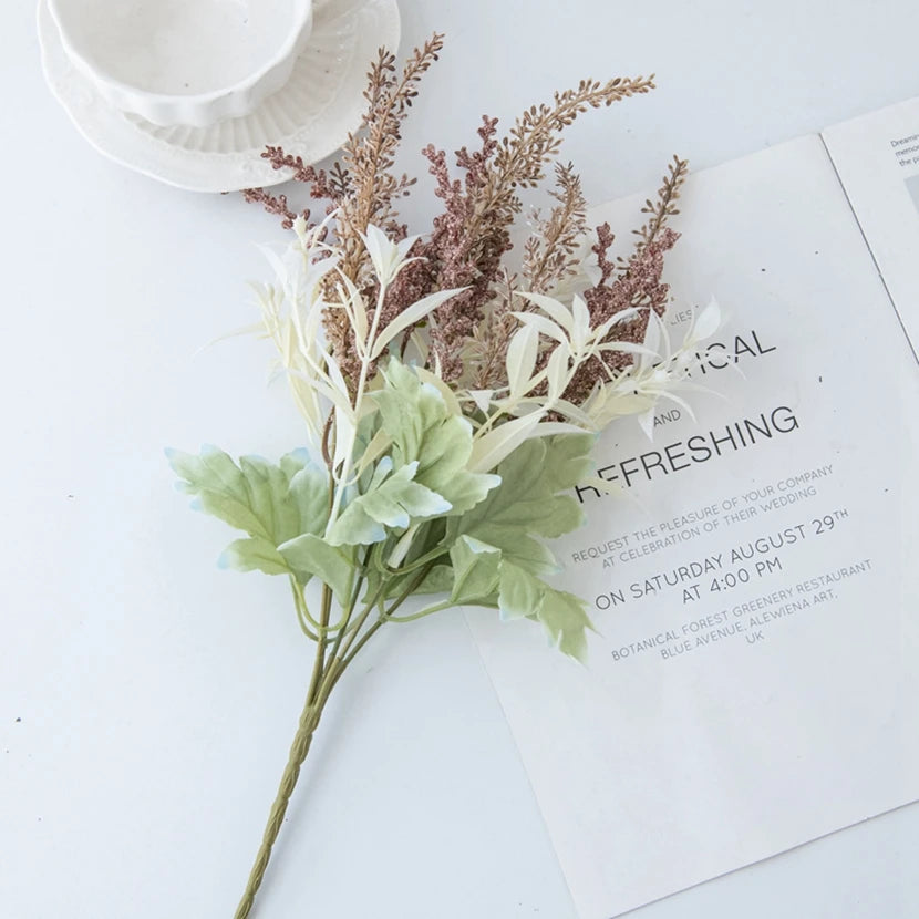 Artificial Plants Lavender Gypsophila Flowers Bouquet PE For Wedding arch Christmas Wreaths Home bonsai Decor Photography props