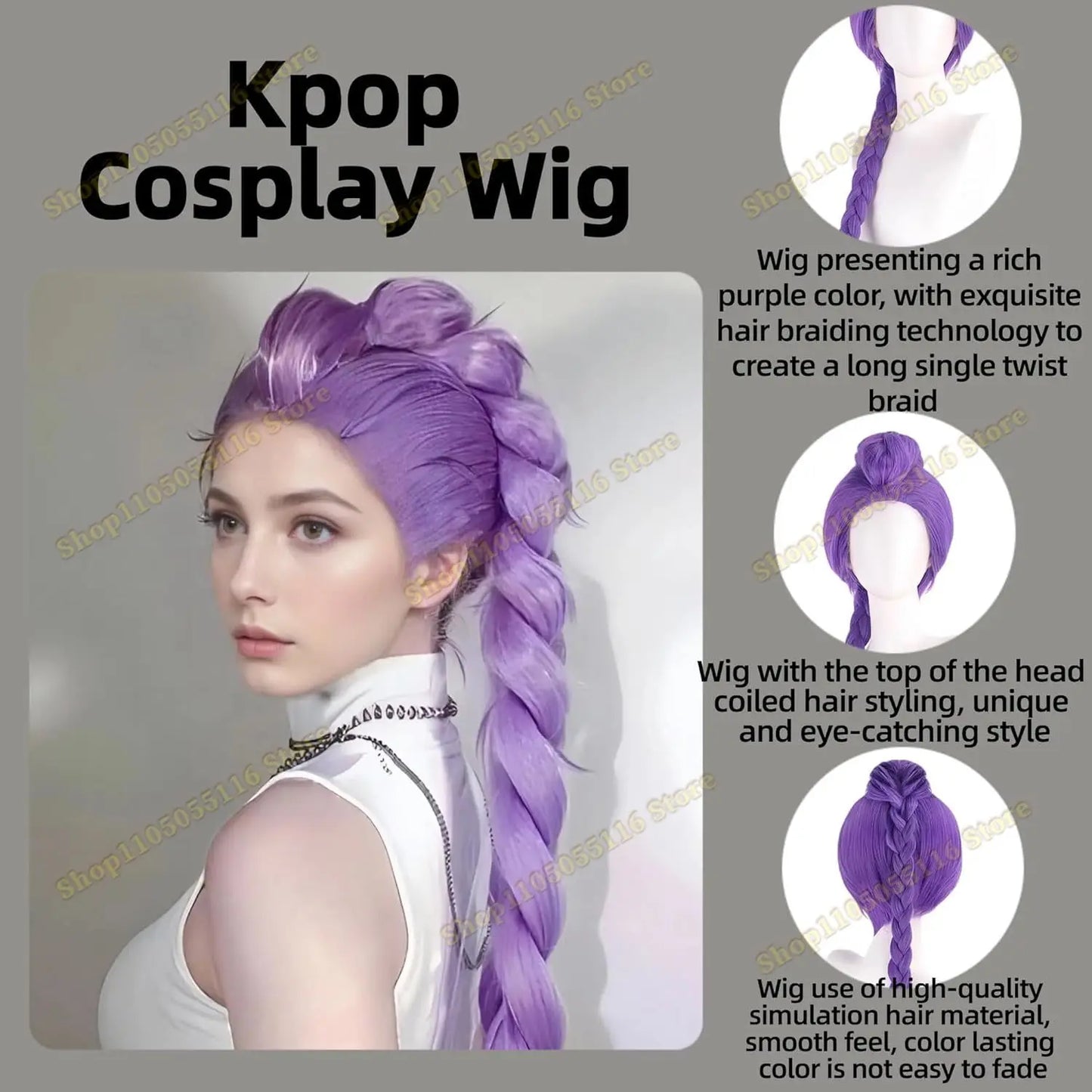 Kpop Demon Hunters Wig Rumi Mira Zoey Saja Boys Baby Wig Men Women Synthetic Hair Free Wig Cap Cosplay Halloween Party Props