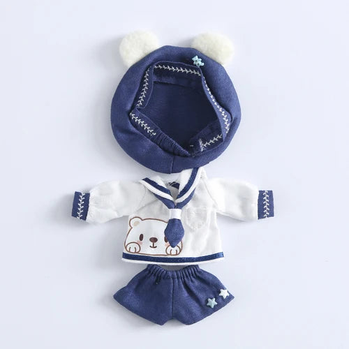 Baby Clothes Top + Hat + Pants/Skirt For 1/12 BJD,Ob11,Molly, Gsc,Body9 Doll Accessories Boys Girls Toys