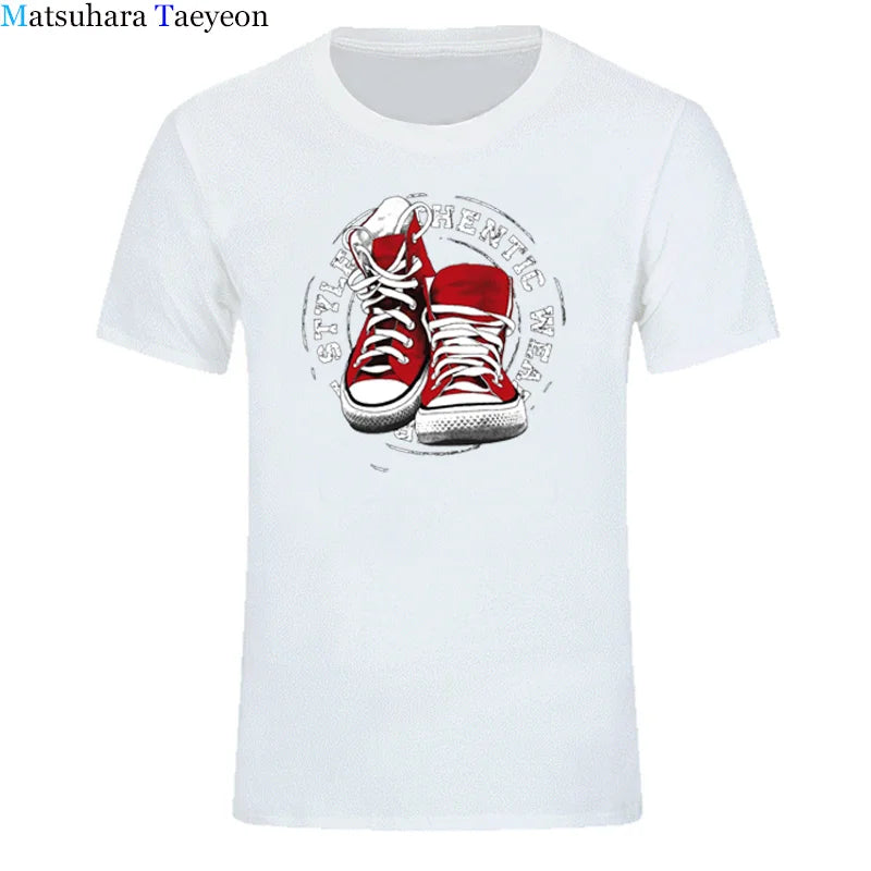Fashion Shoes Men's High Quality 100% cotton Interesting print t shirt loose o-neck men tshirt short sleeve t-shirt tee shirts
