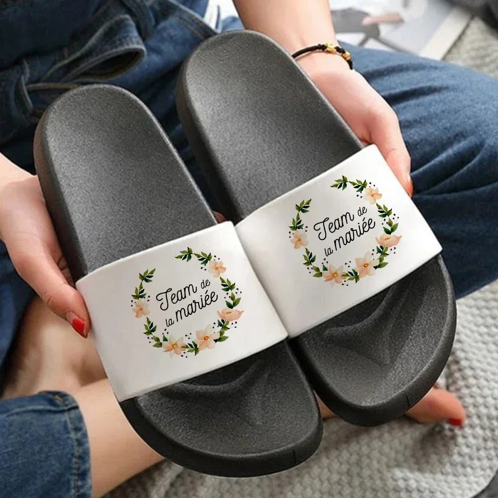 Team Bride Slippers Women men Bachelorette Party Supplies Bridal Non-Slip Home Bear Flip Flops Beach Sandals Slides Indoor