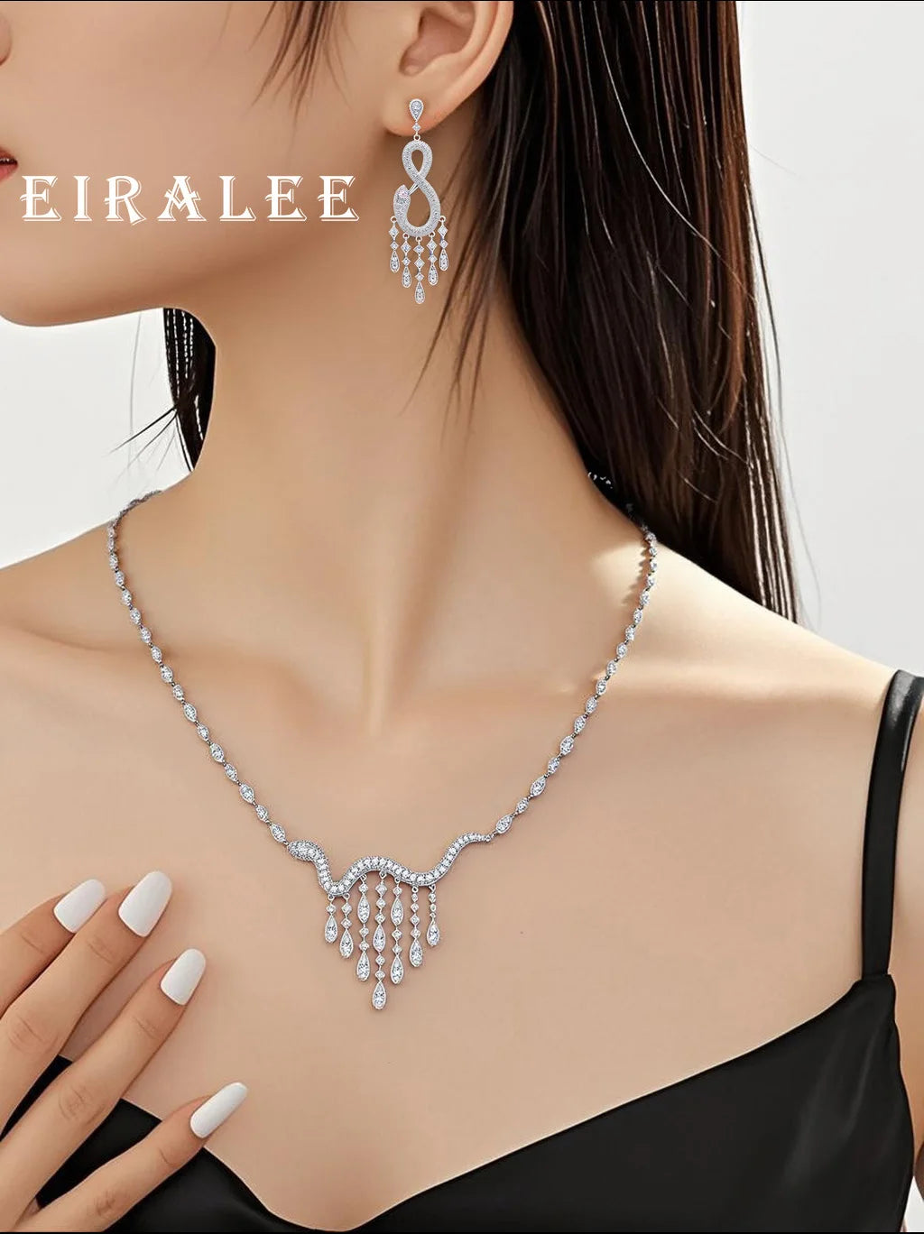 Simple cubic zirconia jewelry set for women, wedding jewelry for Saudi Arabian brides, exquisite accessories, high quality, 2 pi