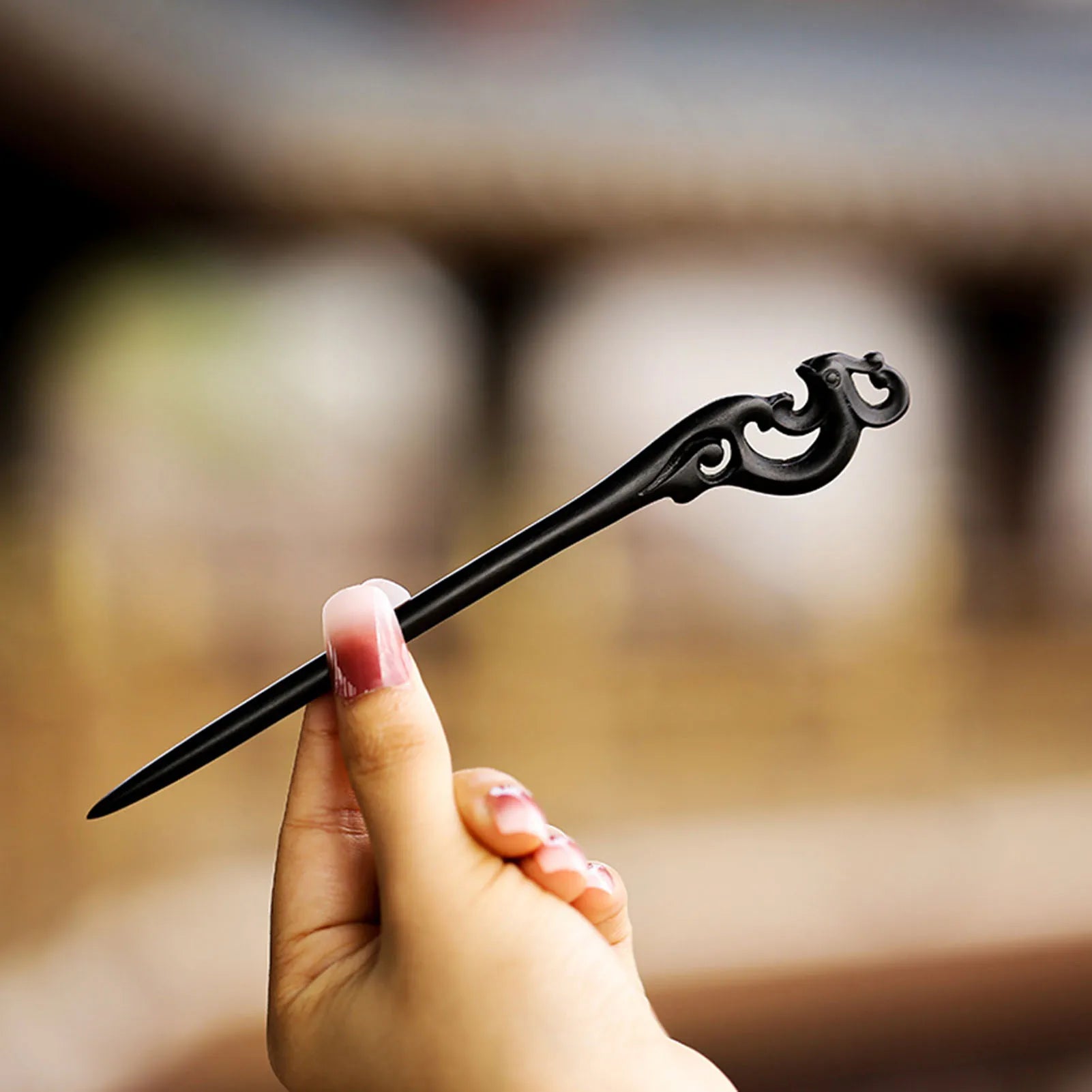 Chinese Style Hair Stick Minimalist Sandalwood Sculpture Flower Hairpin Forks Vintage Hanfu Cheongsam Decor Hair Bun Jewelry