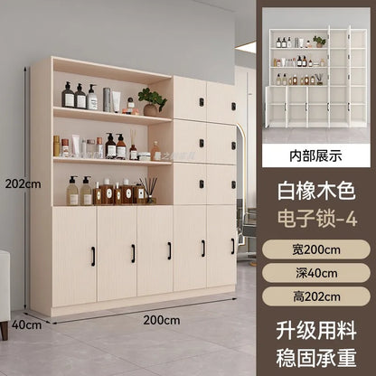 Customized barber shop towel cabinet Beauty salon product display cabinet Hair shop locker Customer deposit box with lock