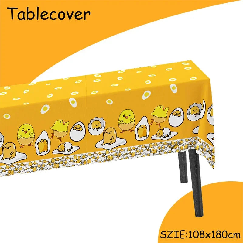 Gudetama: An Eggcellent Theme Birthday Party Cutlery Paper Cups Paper Plates Paper Disposable Party Decoration Supplies For Toys