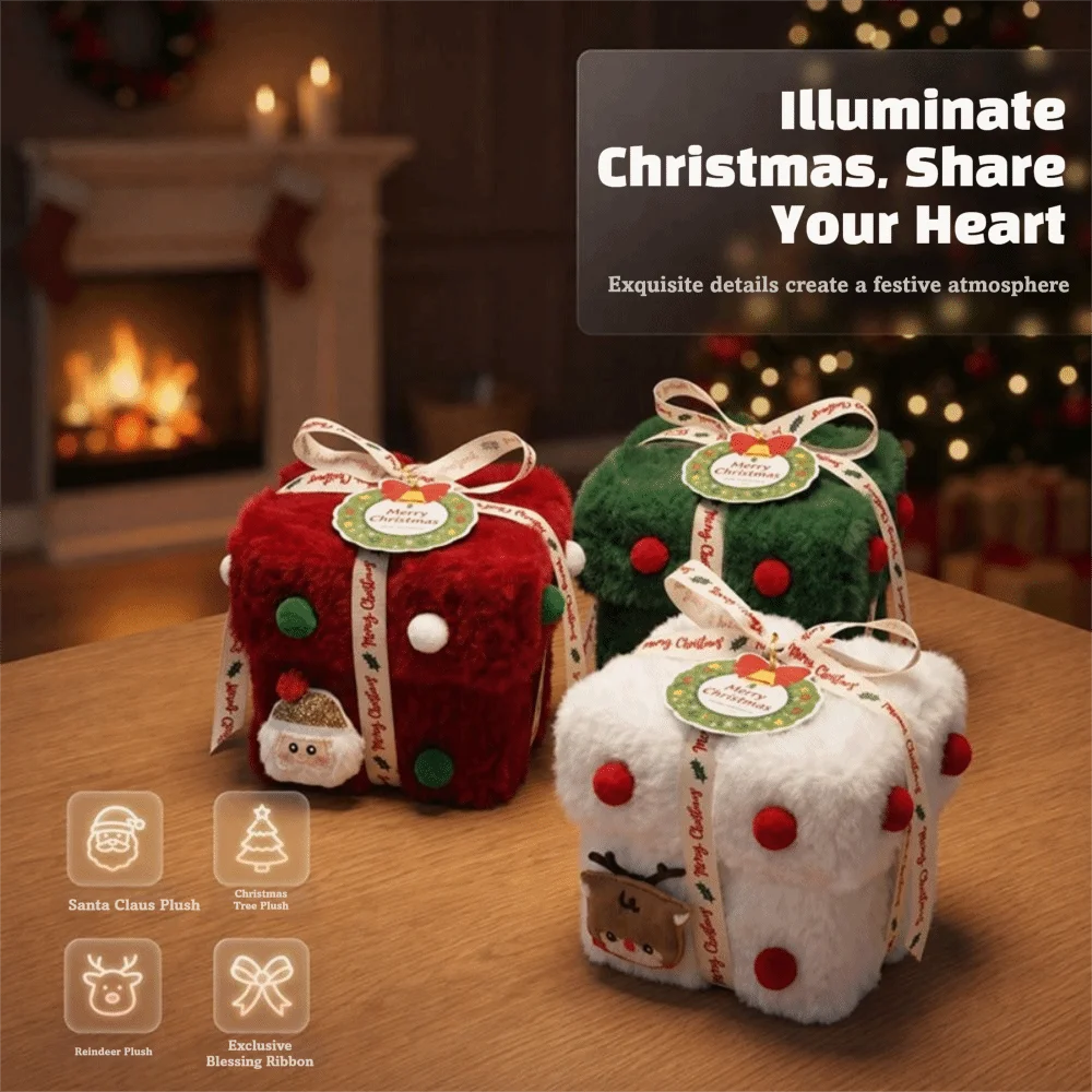 Velvet Christmas Packaging Box Thick Velvet Fabric High-End Candy Box Christmas Eve Xmas Christmas Eve Gift Box Christmas