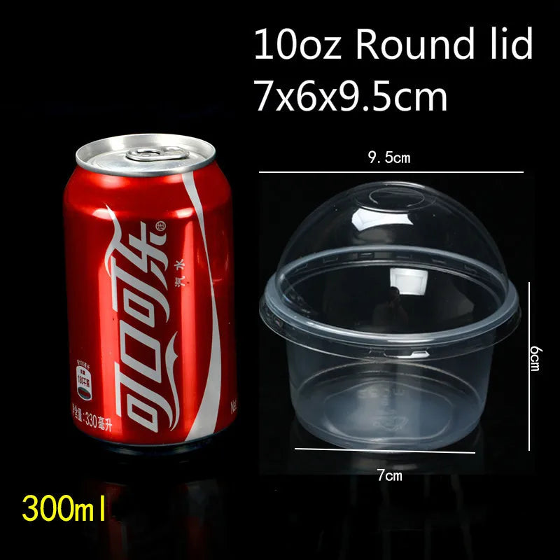 50 PCS Pudding Cup With Lid Disposable Plastic Cups Sauce Baking Jelly Dessert Cups Wedding Small Mini Party Set Cup Bowl Box