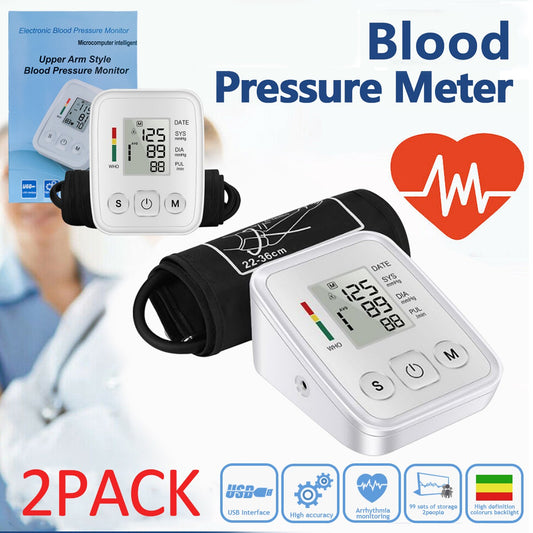 Digital Blood Pressure Monitor Automatic Cuff BP Heart Rate Machine