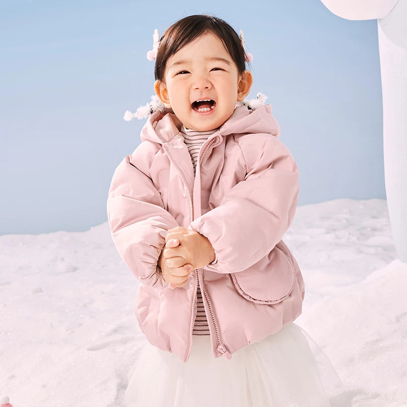 Mini Balabala Winter Kids 3D Shape Down Jacket Thick Warm Coat with Elf Hood for Babies and Toddlers