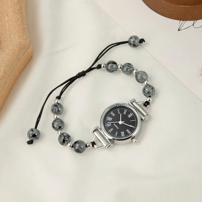 Women's Watch Small Woven Watch Versatile Light Luxury Bead Bracelet Watch for Fashionable Accessories Can be customized