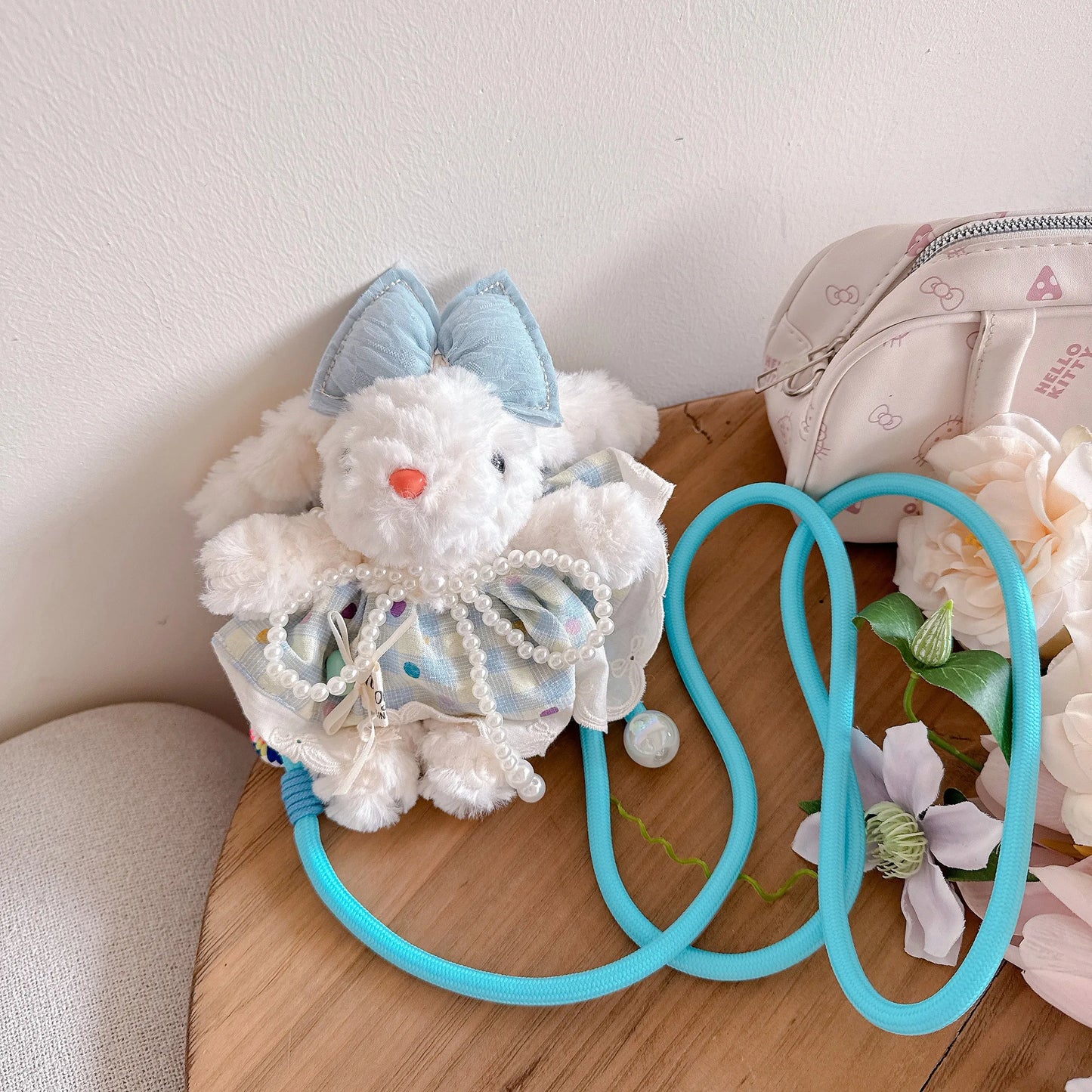 Hanging Ear Rabbit Doll Keychain Cartoon Plush Doll Bag Pendant Cute Animal Doll Accessories For Girl Women Christmas Gifts