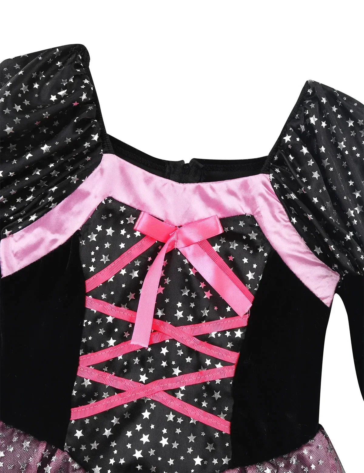2025 Halloween Baby Girls Witch Dress+Hat+Wand+Candy Bag Costume for Kids Carnival Party Evil Witch Vestidos Set 2-12Yrs Clothes