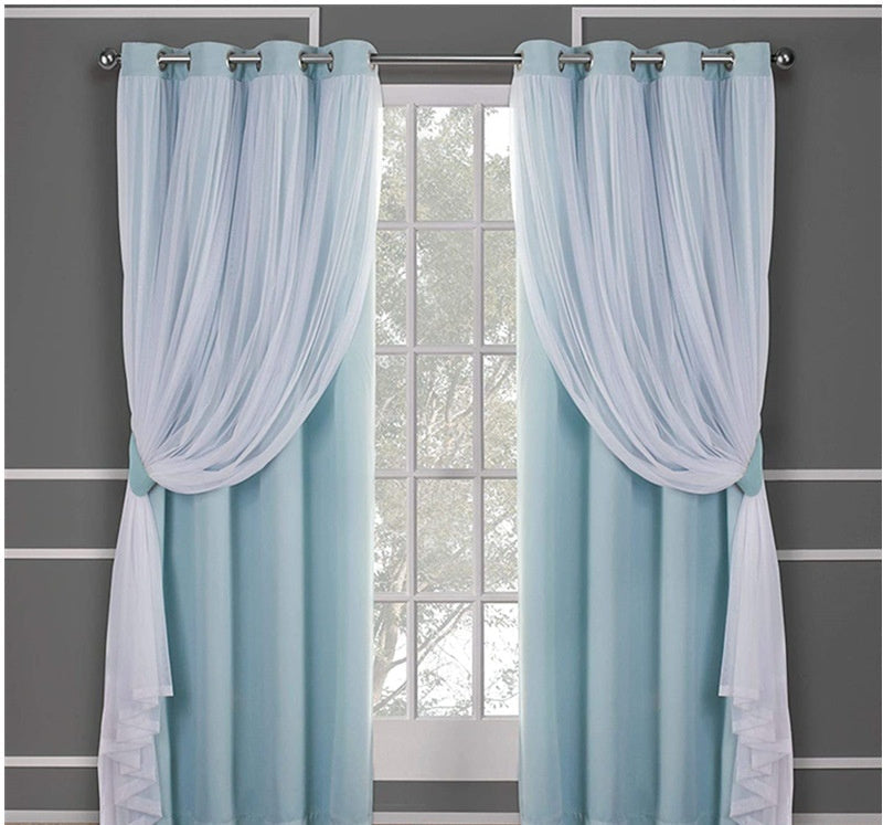 Velura™ – Double Layer Lace-Trim Blackout Curtain