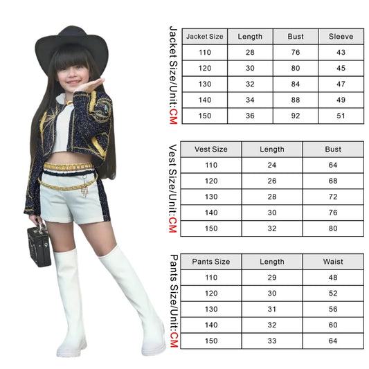 Rumi Demon Hunters Black White Cosplay Costume Halloween Stage Girl K-Pop Group Idol Vest Coat Shorts 3-piece Uniform Outfit