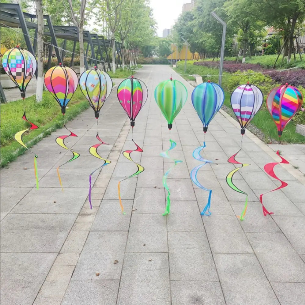 Strip Style Hot Air Balloon Wind Spinner Wind Chime Hanging Garden Wind Spinners Colorful DIY Craft Decoration Children's Toys