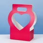 3PCS Heart-Cutout Flower Gift Box Romantic Portable Paper Flower Box With Handle Foldable Floral Wrap Box Birthday Party