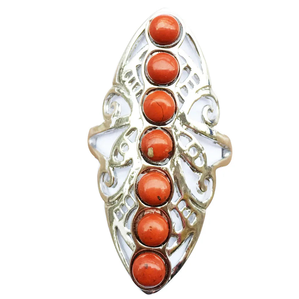Malachite Lapis Lazuli Tiger Eye Malachite Goldstone Opal Unakite Carnelian Crystal Women Men Art  Ring  Adjust Size PWB791