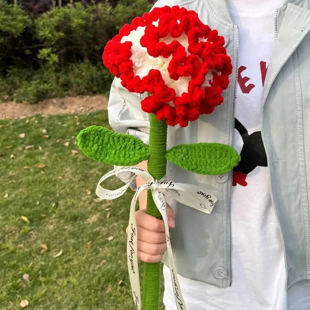 Customized Artificial Knitted Wool Flowers Crochet Flowers Flowers Flocking Wedding Bouquet Desktop Christmas Decoration