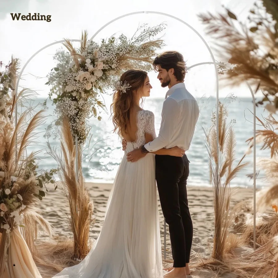 Metal Arch Backdrop Stand Set of 3 7 6.5 6 ft Wedding Arch Frame Balloon Backdrop Arch Stand Set for Birthday Party Bridal Sho