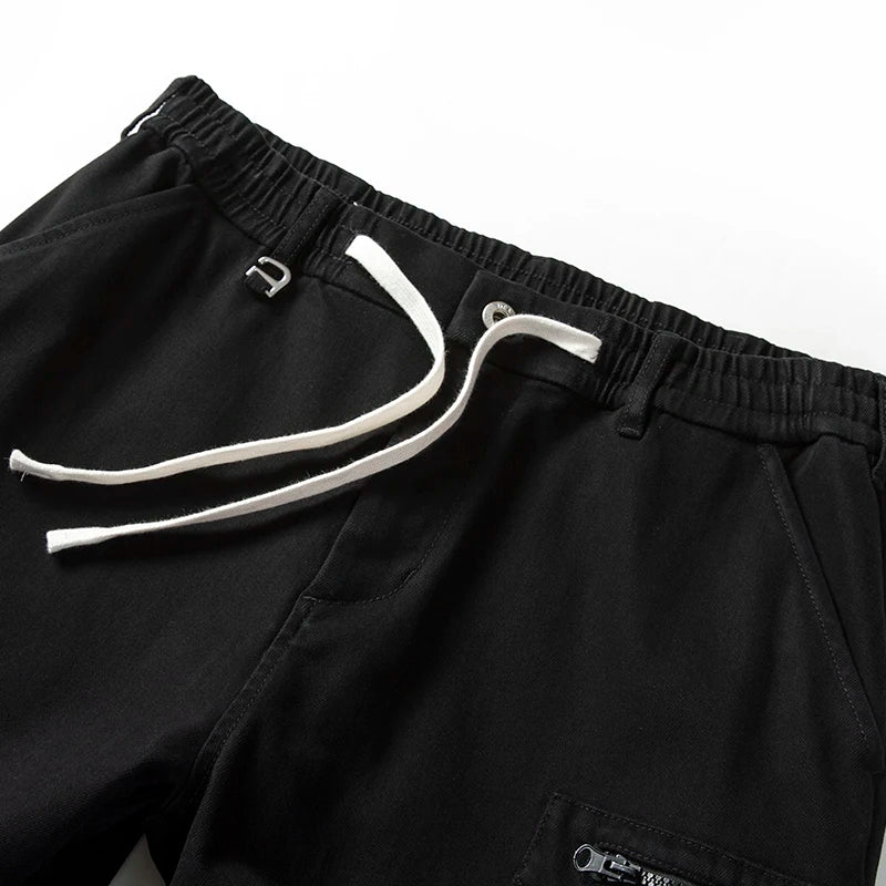 Carbon Brushed 350gsm Elastic Twill Fabric Pants Heavyweight Washed 3D Tailored Workwear Cargo Jogger Trousers for Autumn/Winter