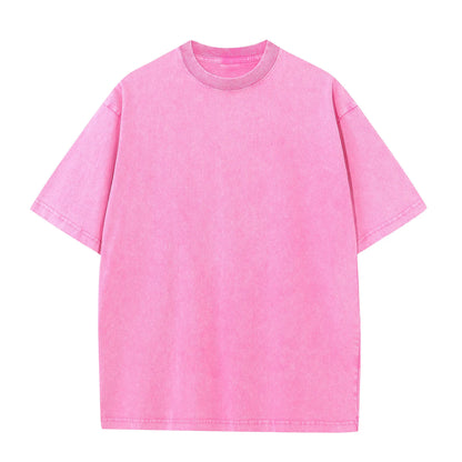 Men's Summer T-shirt 230G Heavy Cotton Vintage Washed T-Shirts Oversized Short Sleeve Loose Streetwear Short Sleeve Tops Tee