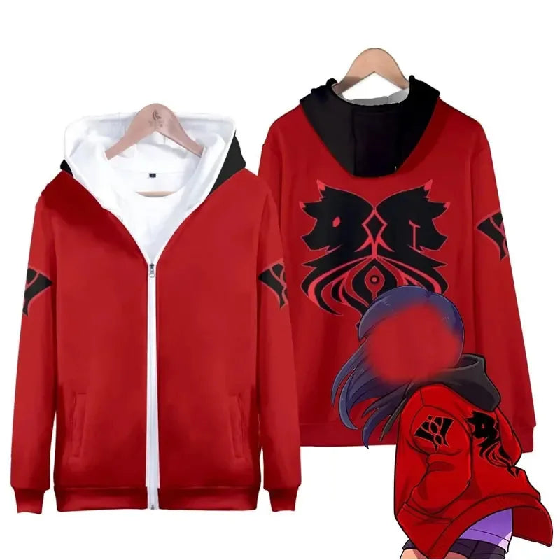asdh8@Aphmau Hoodies Aaron Zipper Varsity Jacket Merch Zip Printed Sweatshirt Women Men Cosplay Costume Casual Coat Autumn Male