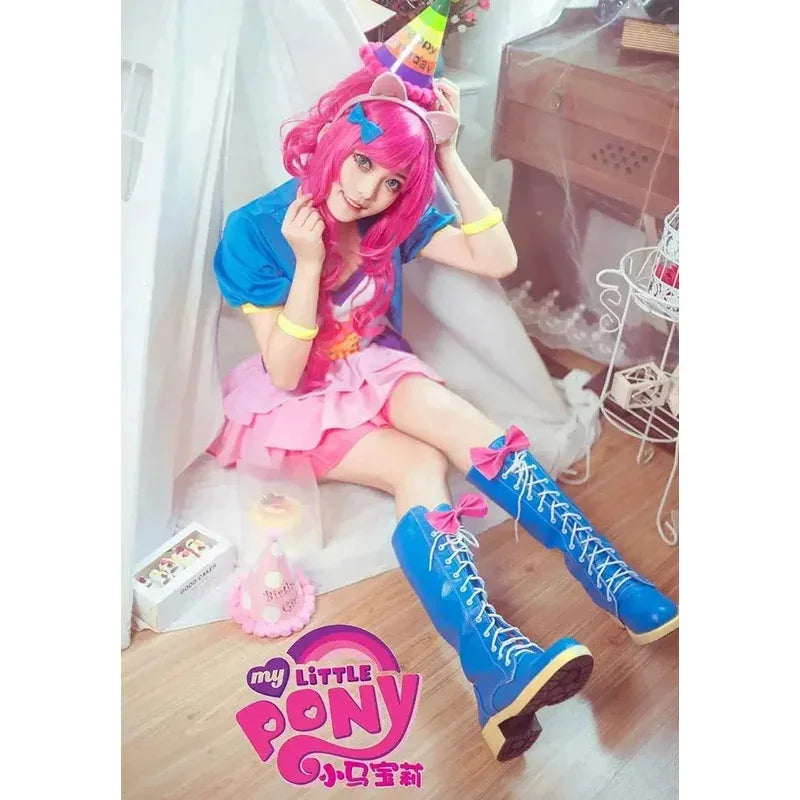Anime Little Pony Pinkie Pie Cosplay Costume Lovely Princess Skirt Uniform Suit Outfit Halloween Christmas Party Fashion