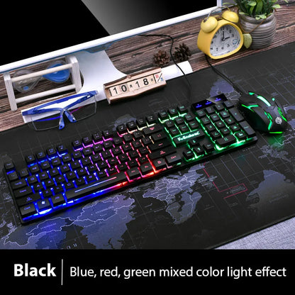 KM320 Keyboard And Mouse Set Waterproof Luminous Game Backlit Keyboard