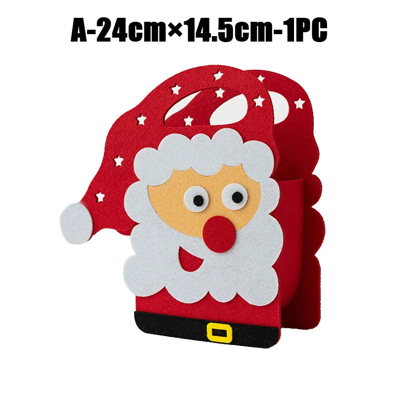 2024 New Christmas gift bag creative felt cloth children's candy gift bag Christmas Eve portable apple bag
