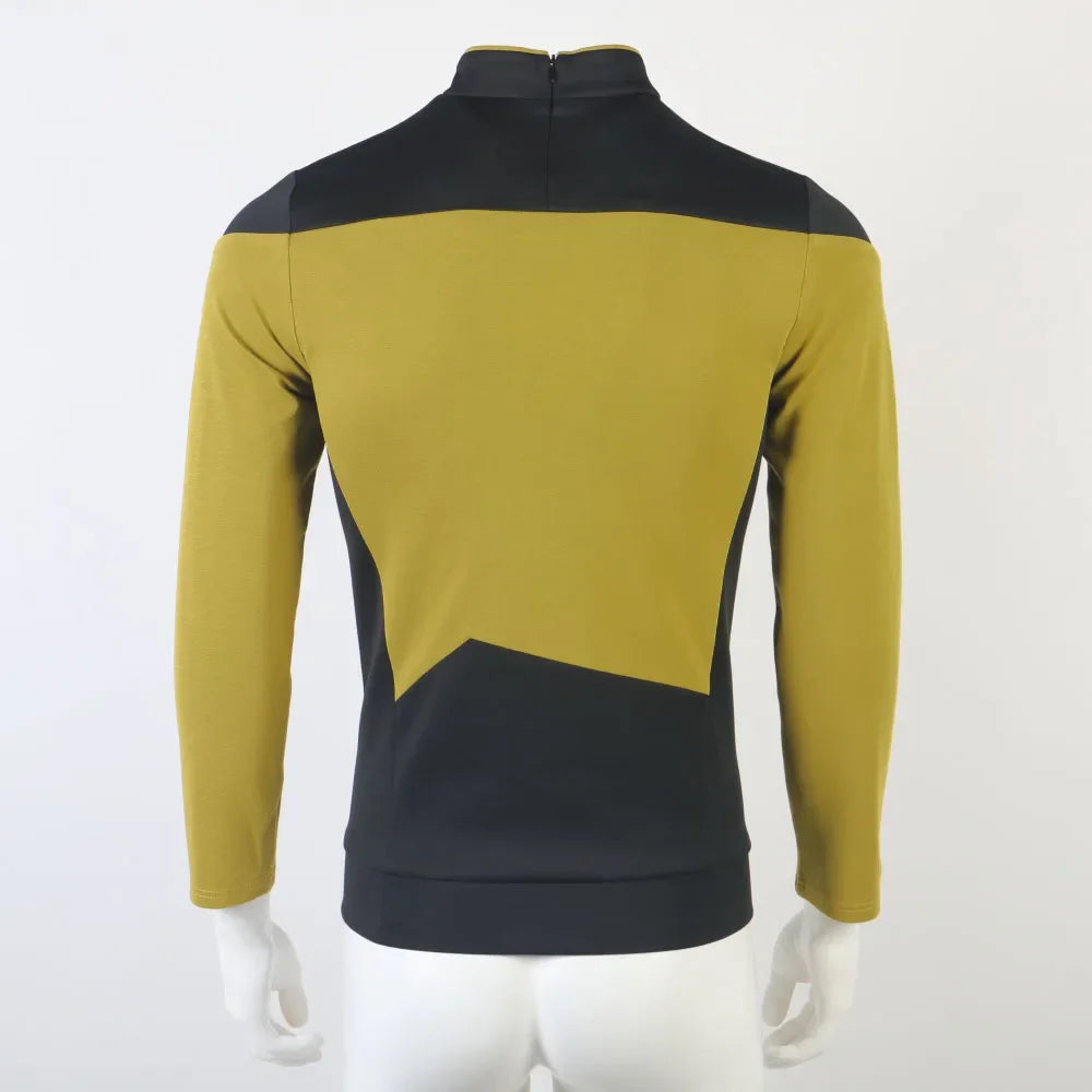 Star TNG The Next Generation Trek Red Yellow Blue Shirt Uniform Cosplay Costume For Men Coat Halloween Party