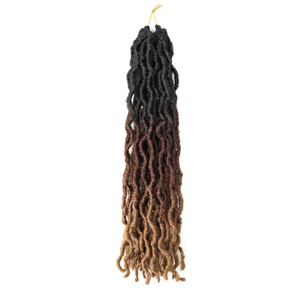 Goddess Faux Locs Crochet Synthetic Hair Soft Curly Dreadlocks Hair Extensions Braiding Hair Ombre Crochet Locs Wholesale Braids