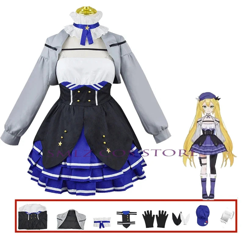 Doki Bird Cosplay Anime Vtuber Dokibird Costume Dress Uniform Coat Hat Wig Set Party Role Play Selen Tatsuki Outfit for Woman