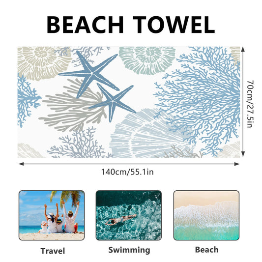 1PC Starfish Beach Towel Sea Side Pool Towel Holiday Birthday Gifts For Adult Quick-Drying Bath Towels Sea 70x140cm 140x180cm