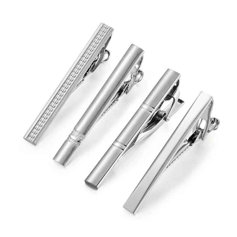 Tie Clip For Men Business Party Minimalist Tie Clips And Cufflinks To Man Shirt Gift Box Jewelry Men's Cuff Man Fashion Lawyer