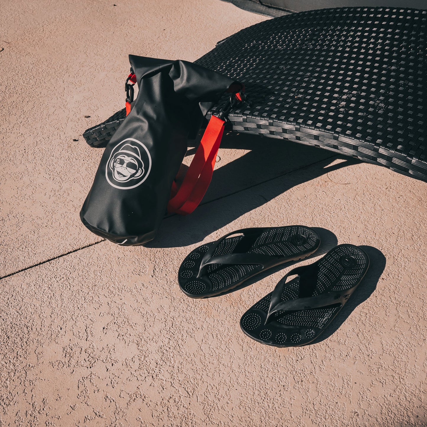 Pirate Black Flip-Flops + Drybag