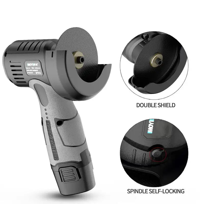 12V Mini Angle Grinder with Cutting Disc 15000 RPM Cordless Electric Angle Grinder 400W Polishing Grinding Machine Brush Motor
