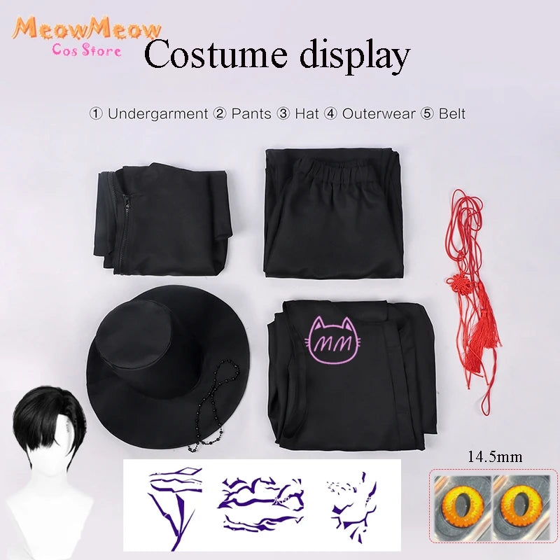 2 K-Pop cos Demon Hunters Jinu Saja Boys Cosplay Costume Wig Tattoo Sticker Hat Stage Roleplay Suit Halloween Mens Group Uniform