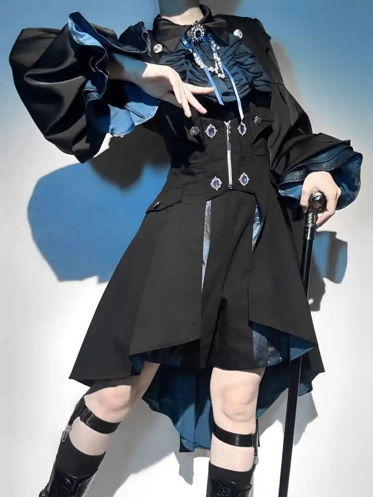 New Fiesta Carnival Halloween Cos Cosplay Deep Joy Dark Tune Prince Series Lolita Coat Dress Shorts Suit Tops Bow Tie
