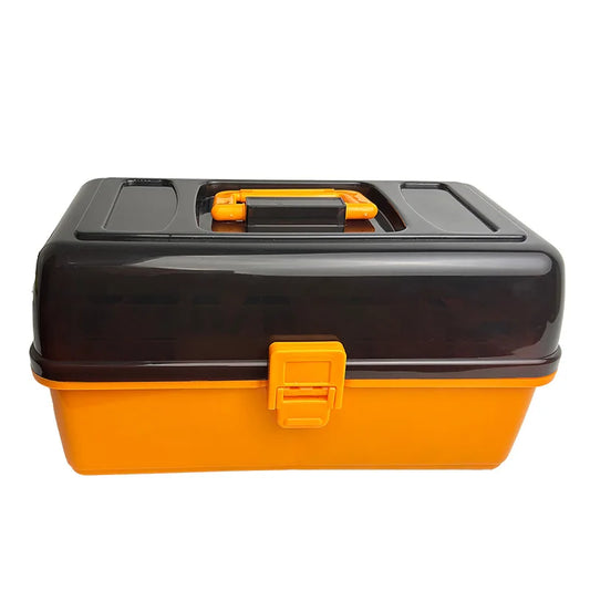 Large 4-Layer Outdoor Fishing Soft Lure Lead Head Hook 547-Piece Storage Box with Orange Accessories