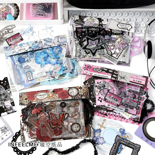 58 pcs Vintage INS Material paper set Planner handmade ita-bag accessories Scrapbooking Calendars Arts Diy Crafts