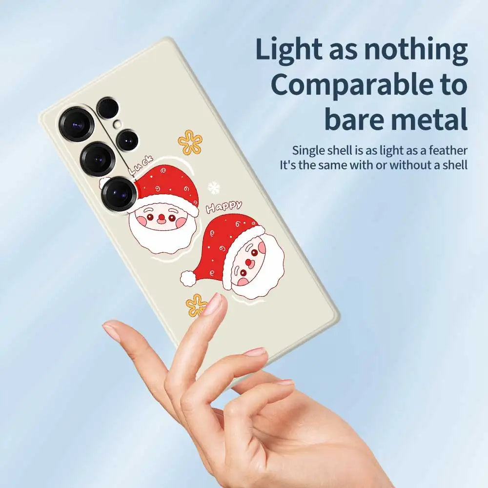 Cute Christmas Phone Case For Samsung Galaxy S25 S24 S23 S22 S21 S20 Ultra Plus S10 Plus S24FE S23 FE S22FE S21 FE S20 FE Cover