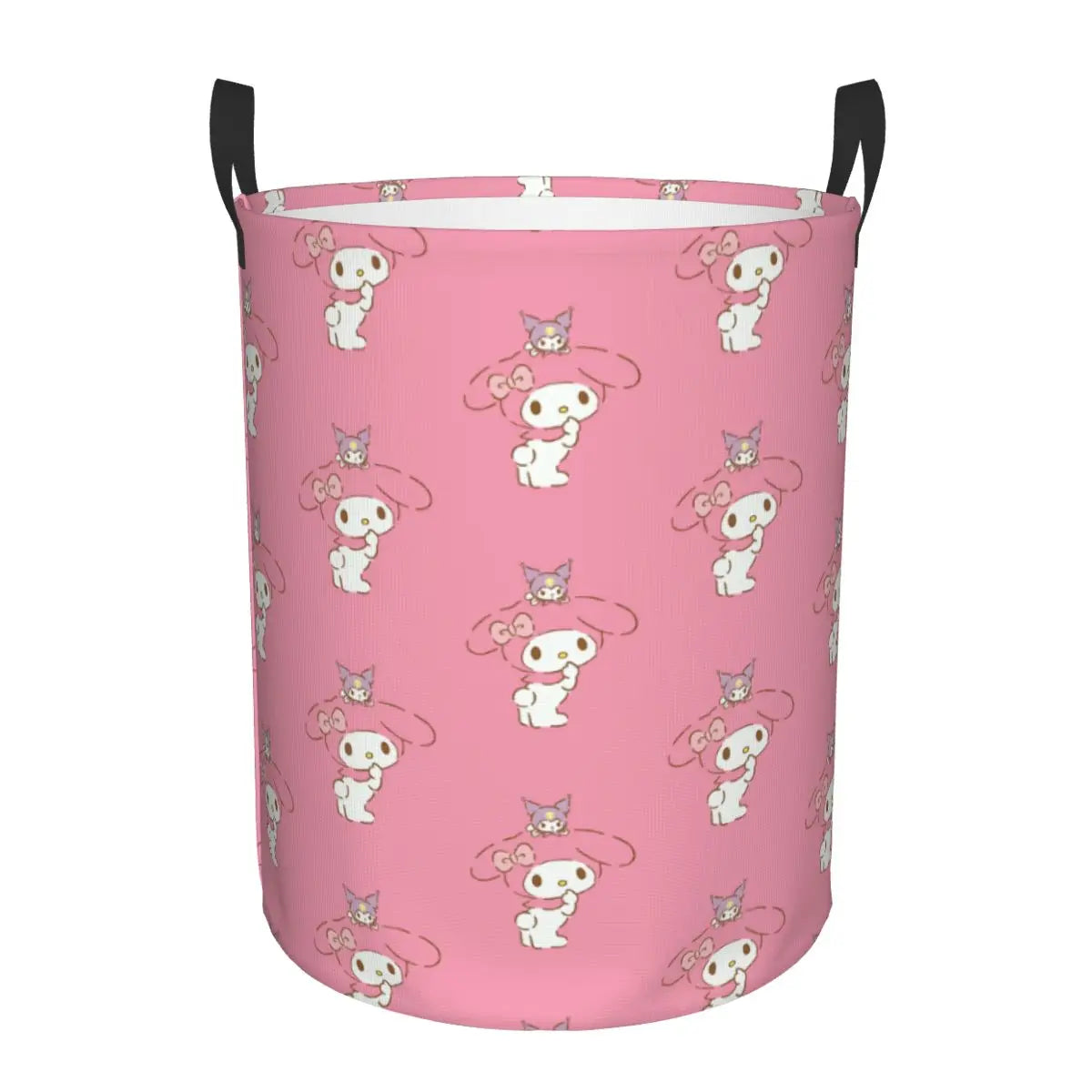 Custom Melody Laundry Basket Collapsible Pink Rabbit Clothes Hamper for Baby Kids Toys Storage Bin