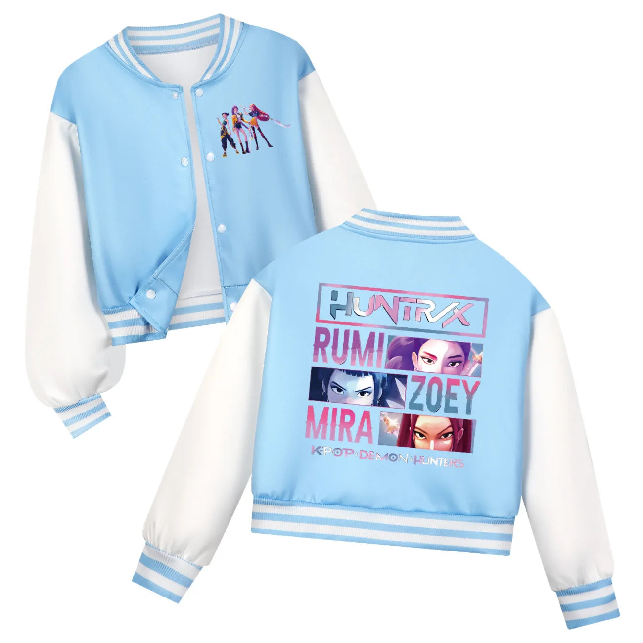 KPop Demon Hunters Kids Baseball Uniform Girls Boy Fashion Casual Jacket Outerwear Children's Clothing Movie Fans Gift Girl Tops